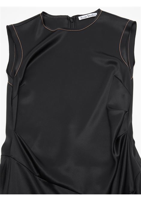 abito satin sleeveless donna nero in acetato ACNE STUDIOS | A20734900